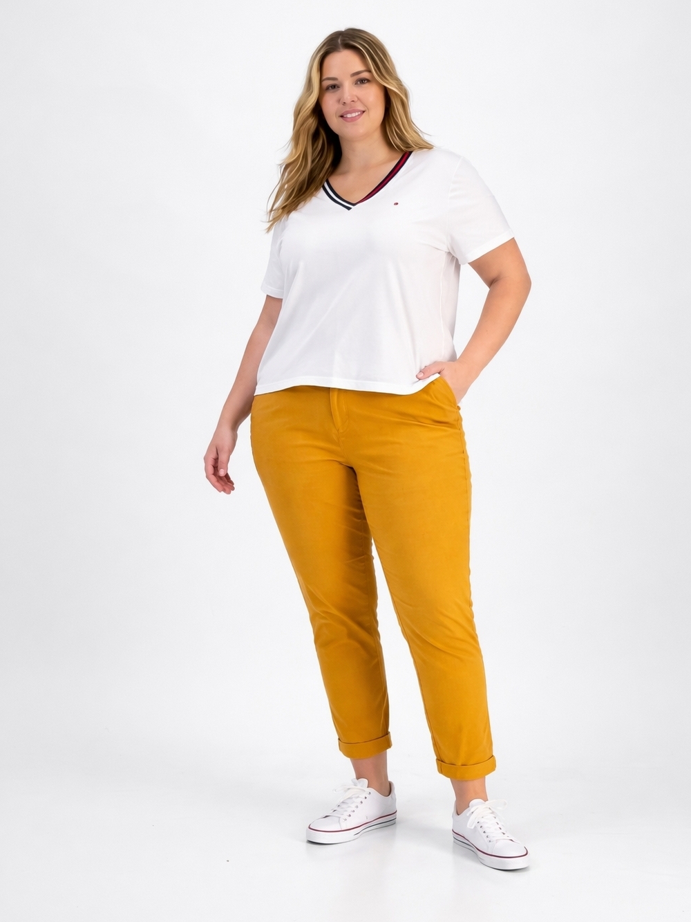 Tommy Hilfiger Flex Plus Size Hampton Chino Pants Mustard